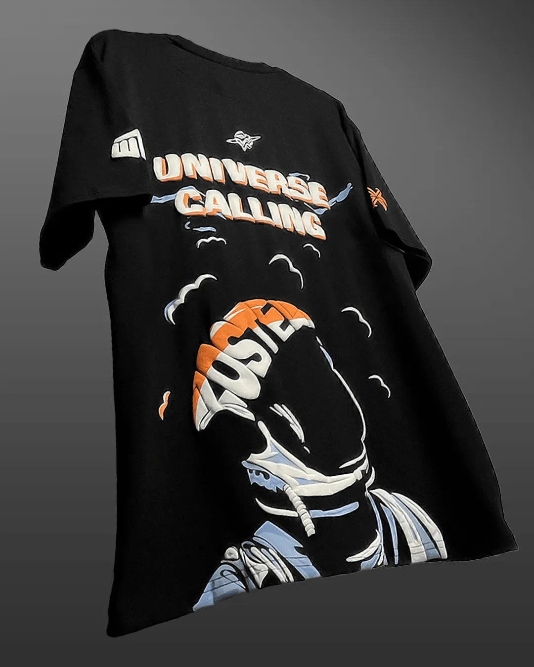 Zostel Universe Calling Oversized T-shirt in Black