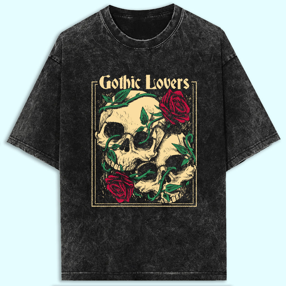 Gothic Lovers Acid Wash Oversized T-Shirt