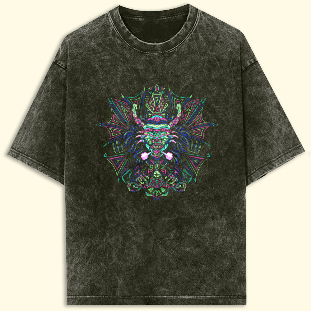 Trippy Dragon Acid Wash Oversized T-Shirt