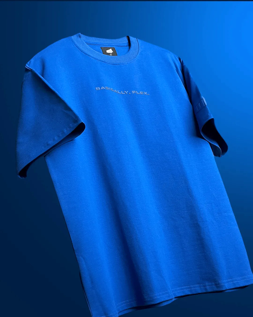 Basic Plain Blue Heavyweight Oversized T-shirt