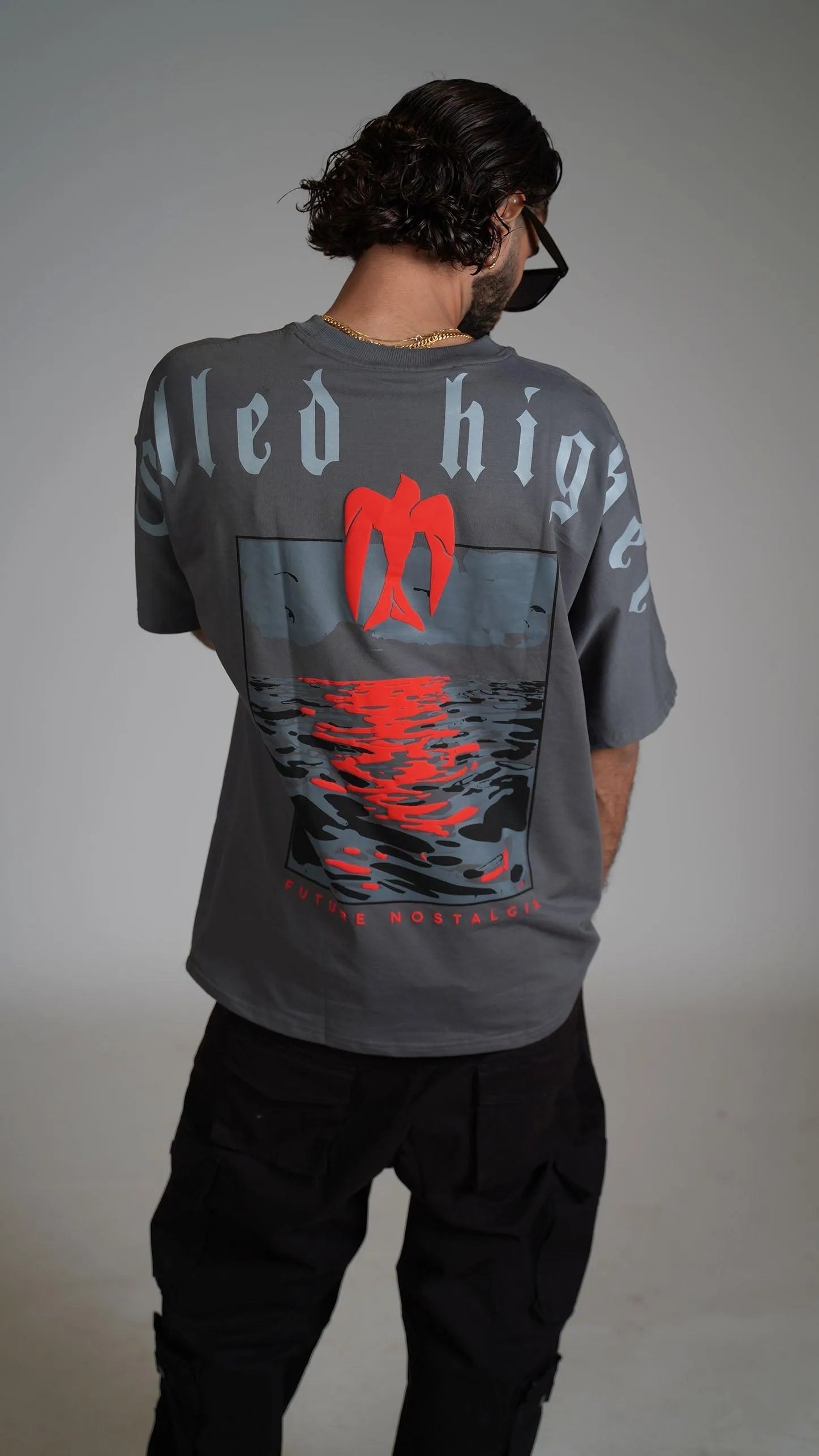 Called Higher Grey Heavyweight Oversized T-shirt