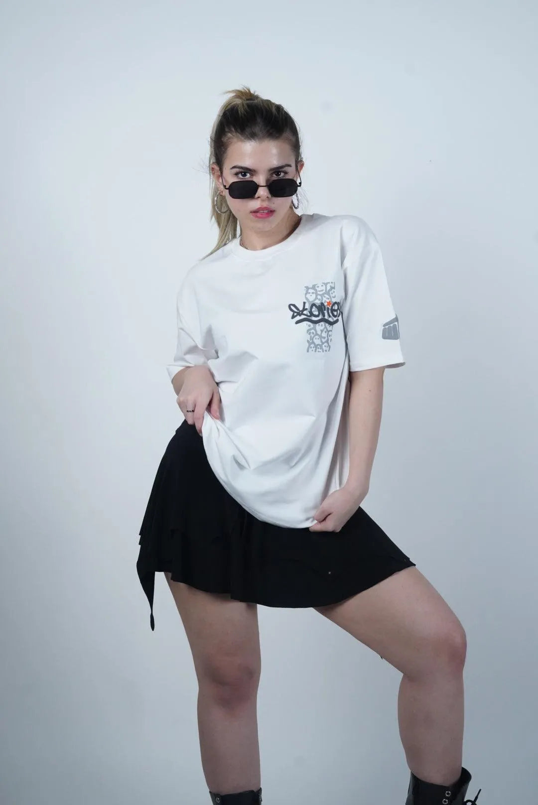 Stories White Heavyweight Printed Oversized T-shirt