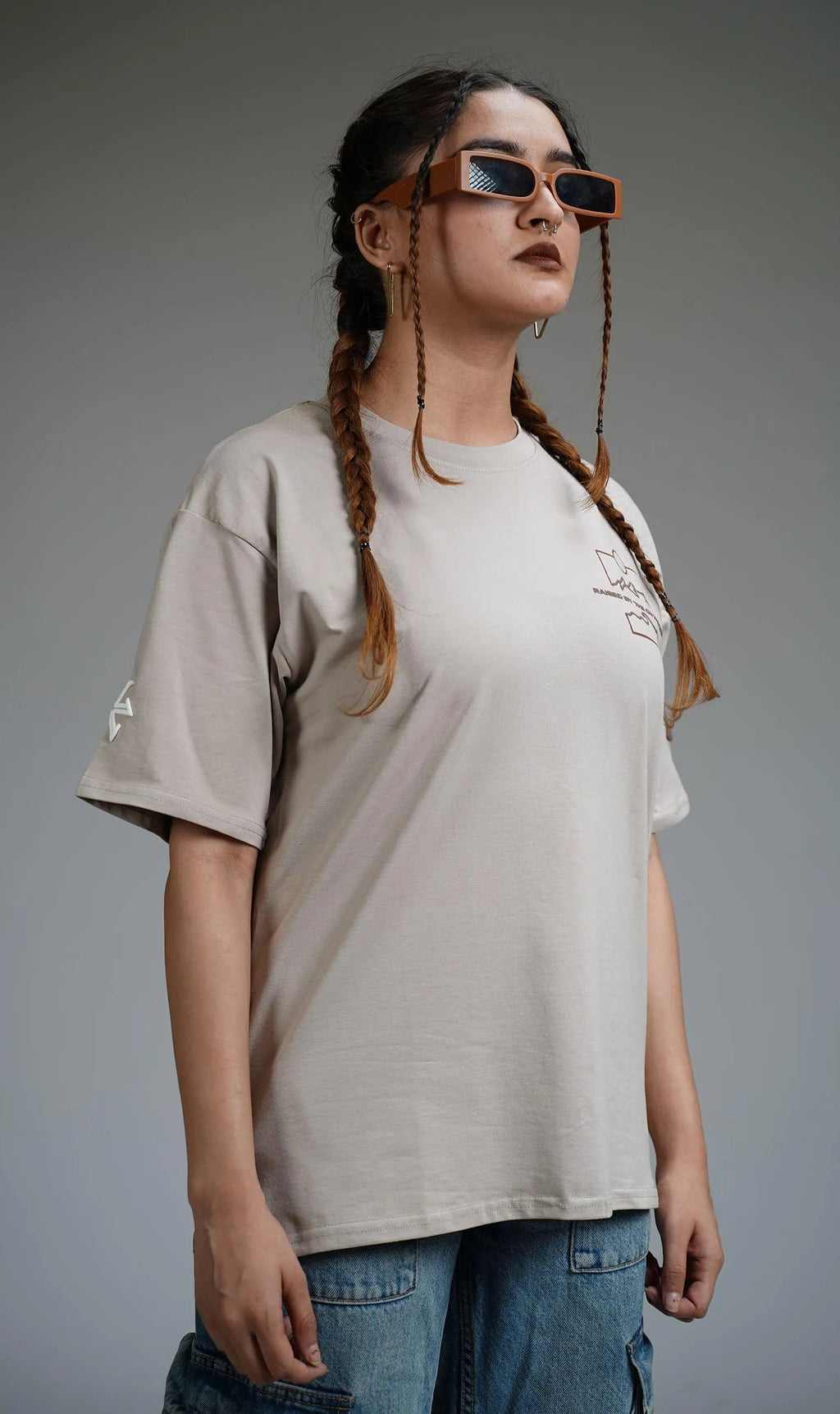 Zostel Keeping It Wild Beige Oversized T-shirt