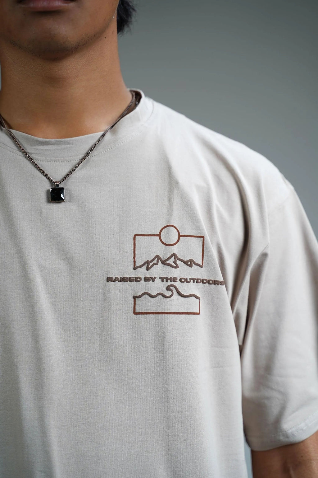 Zostel Keeping It Wild Beige Oversized T-shirt