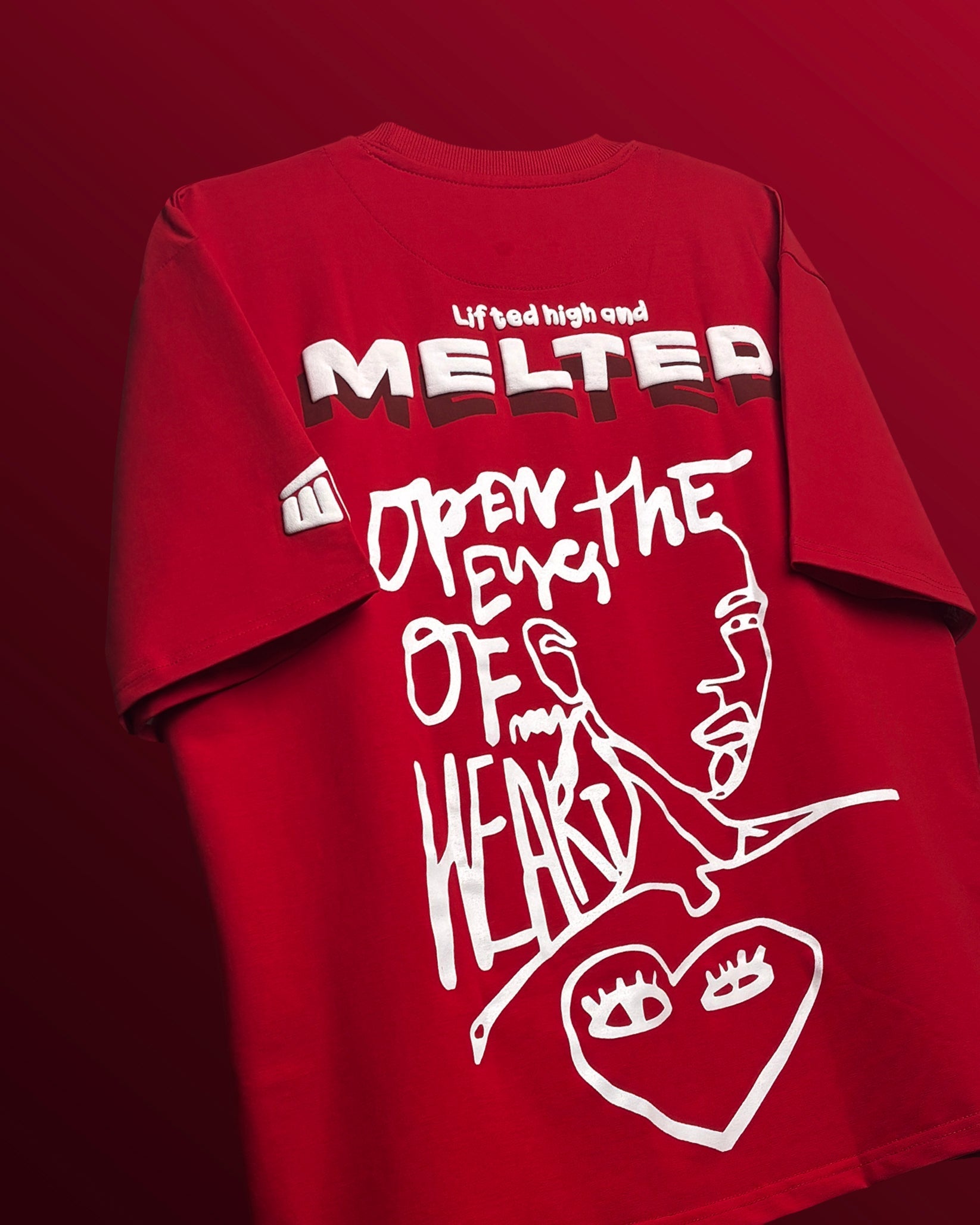 Melted Heavyweight Red Oversized T-shirt
