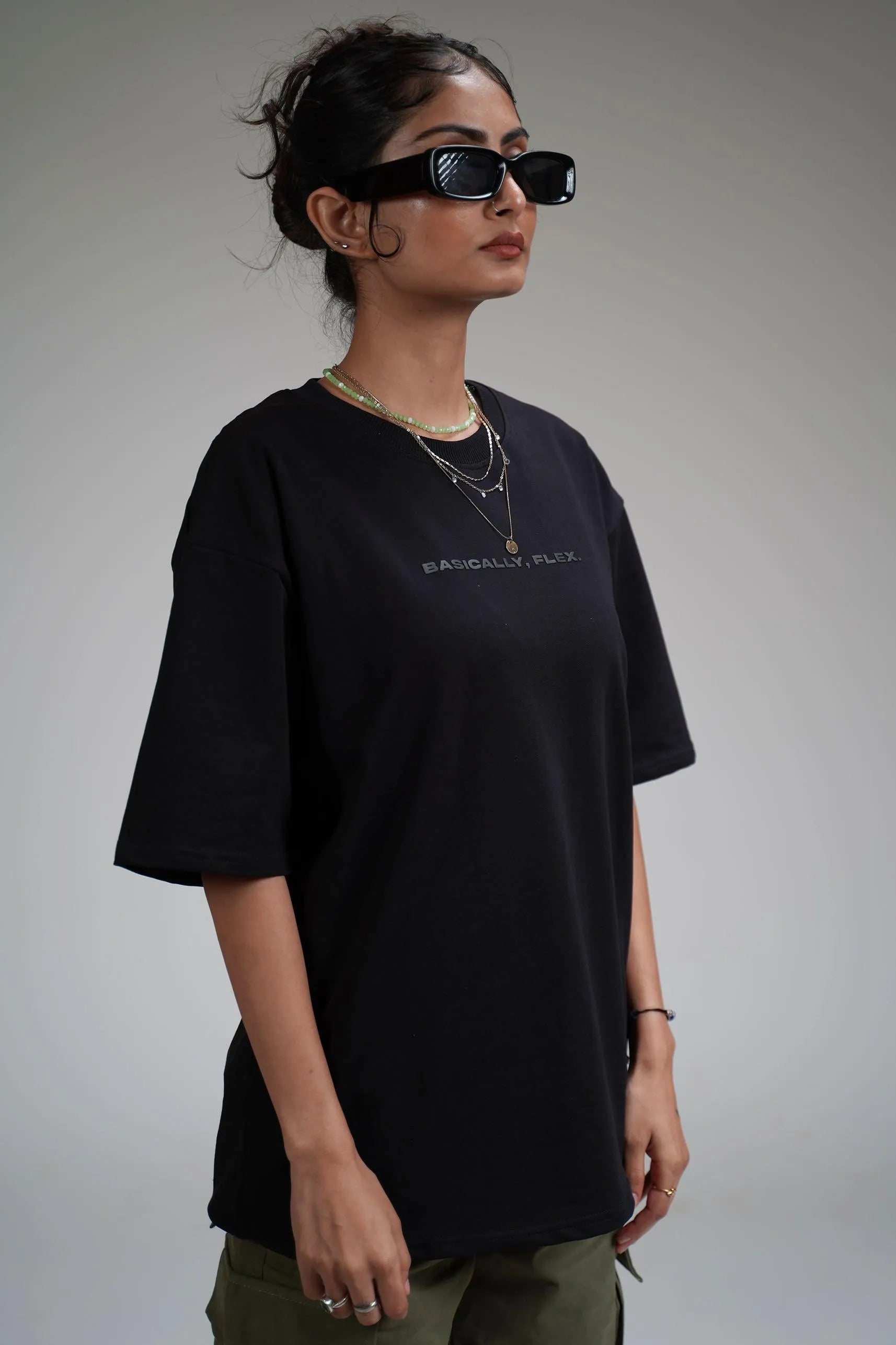 Basic Plain Black Heavyweight Oversized T-shirt