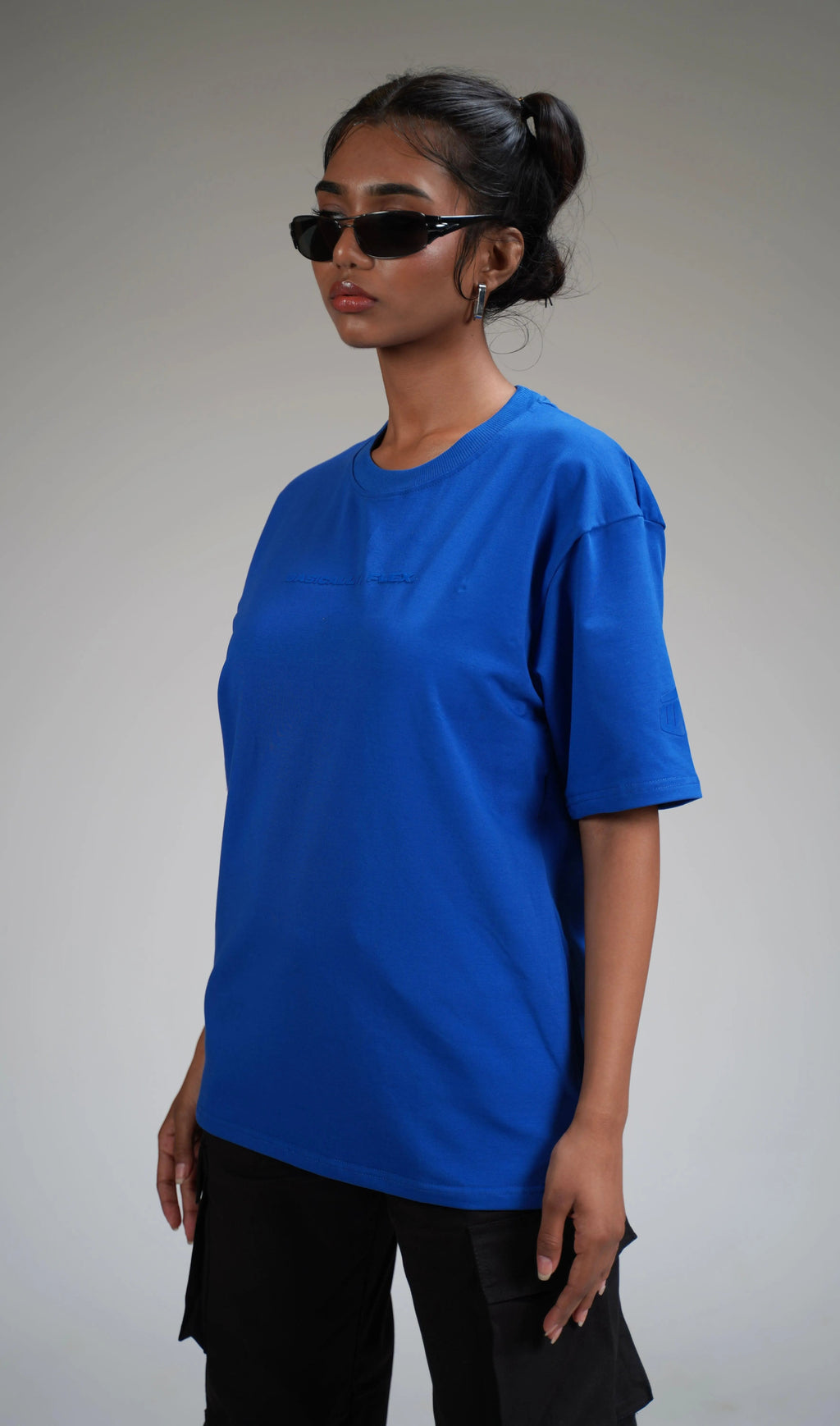 Basic Plain Blue Heavyweight Oversized T-shirt