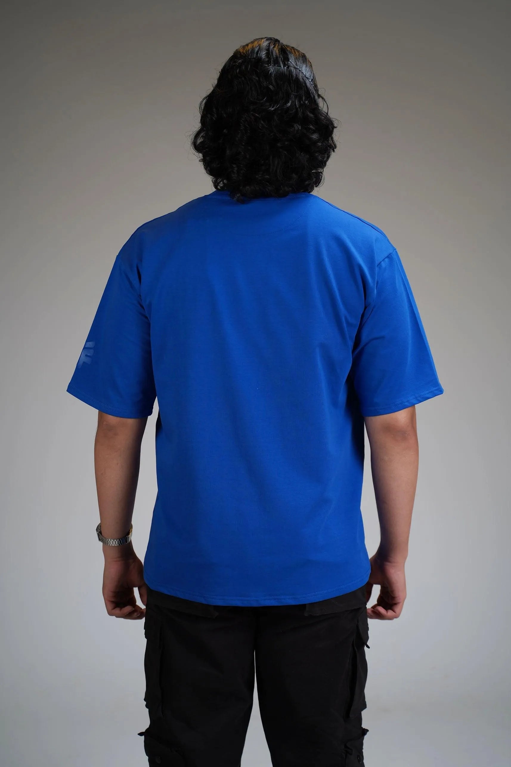 Basic Plain Blue Heavyweight Oversized T-shirt