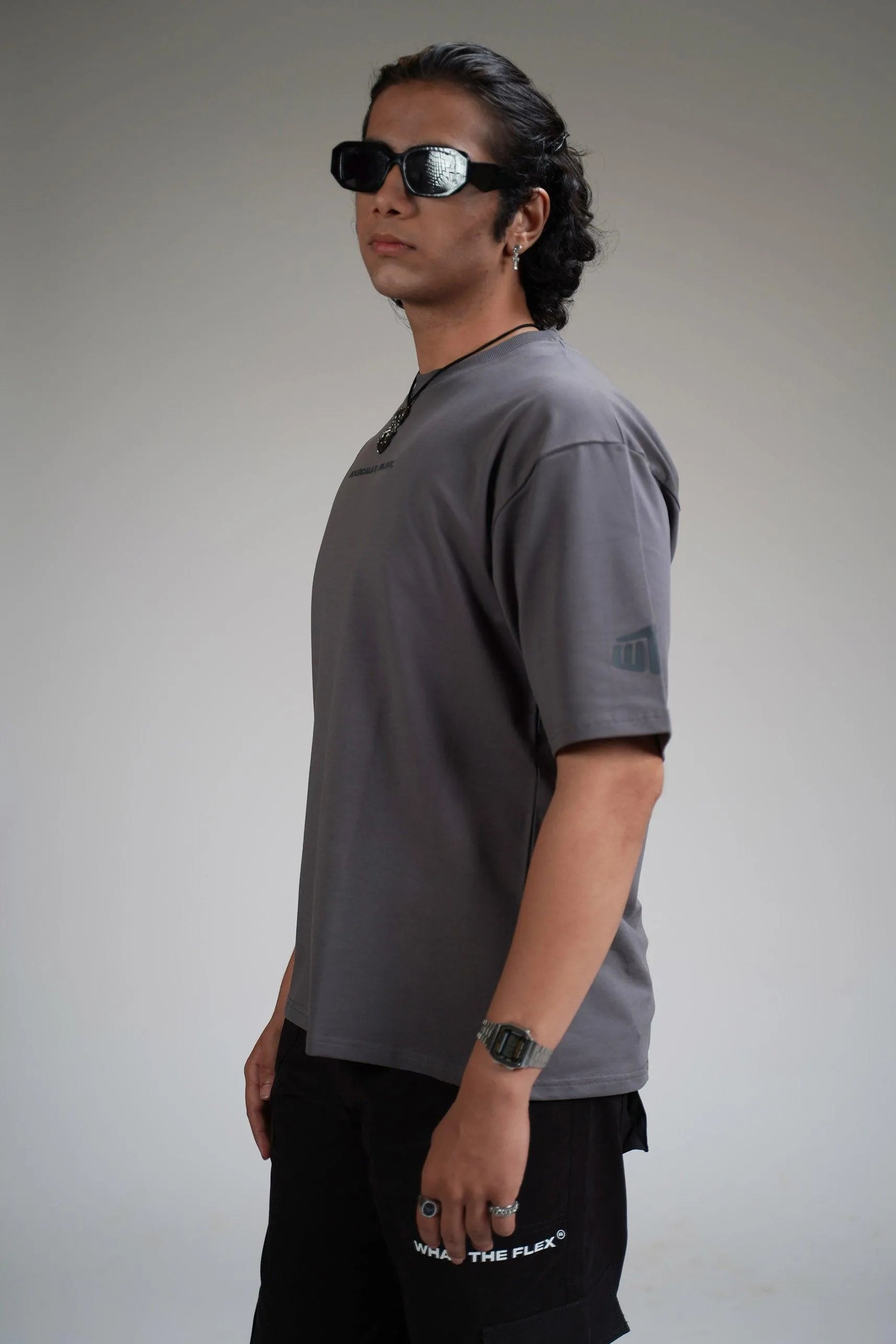 Basic Plain Grey Heavyweight Oversized T-shirt