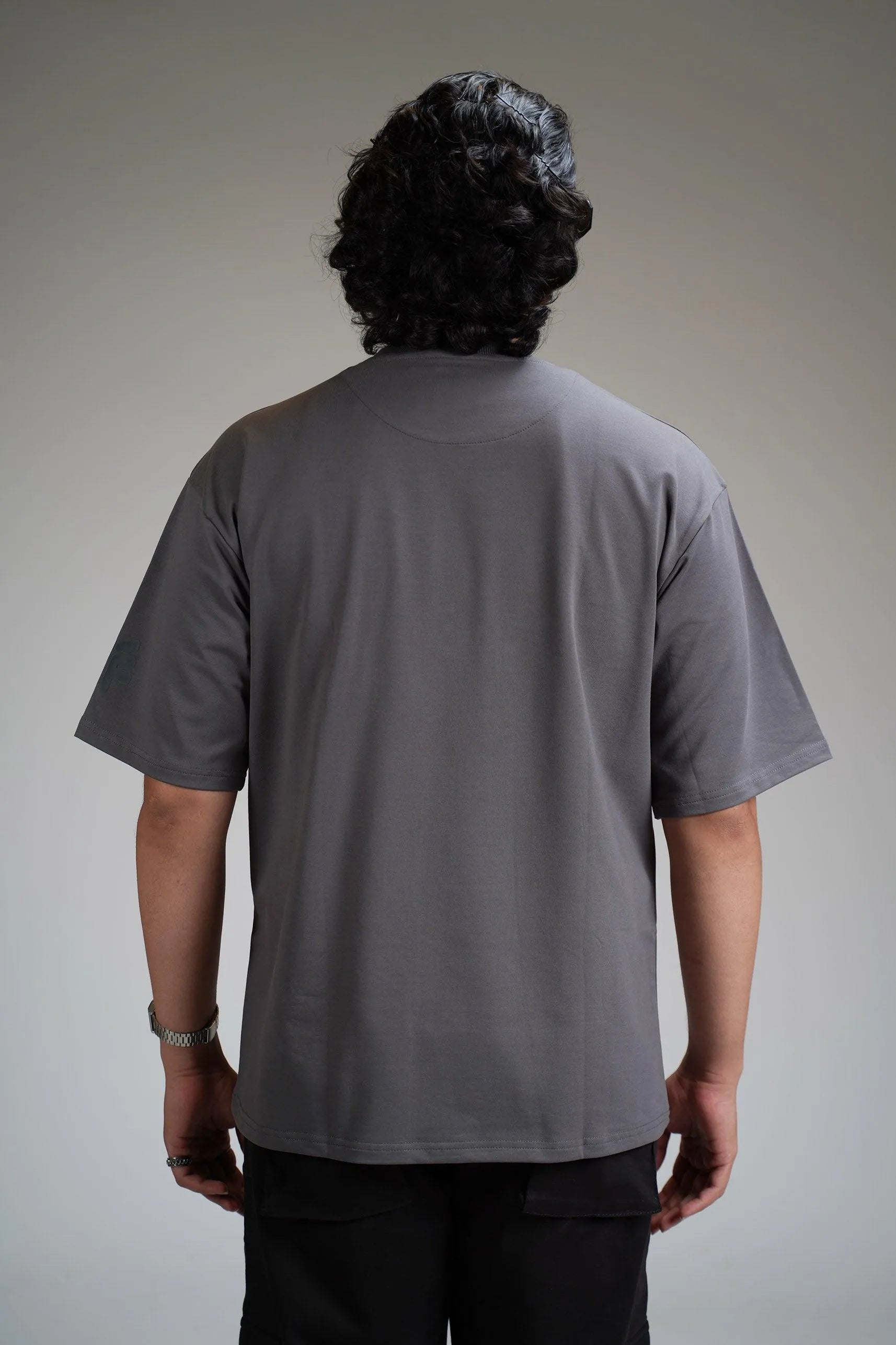 Basic Plain Grey Heavyweight Oversized T-shirt