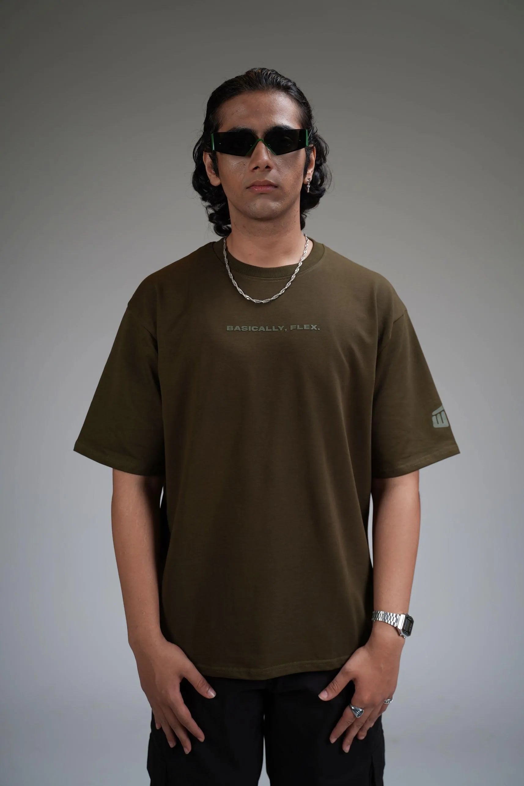 Basic Olive Heavyweight Oversized T-shirt
