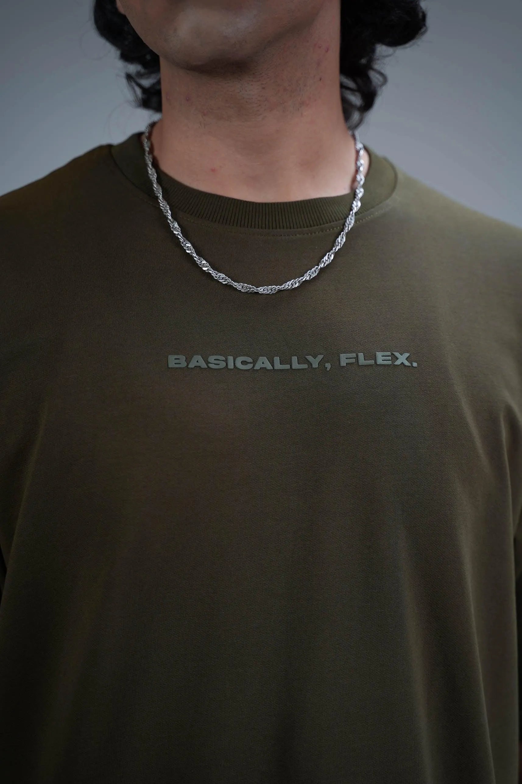 Basic Olive Heavyweight Oversized T-shirt