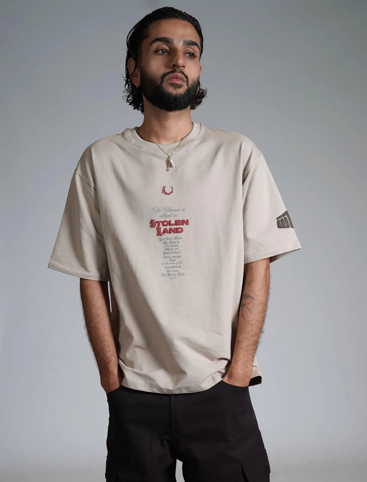 Stolen Land Beige Heavyweight Oversized T-shirt
