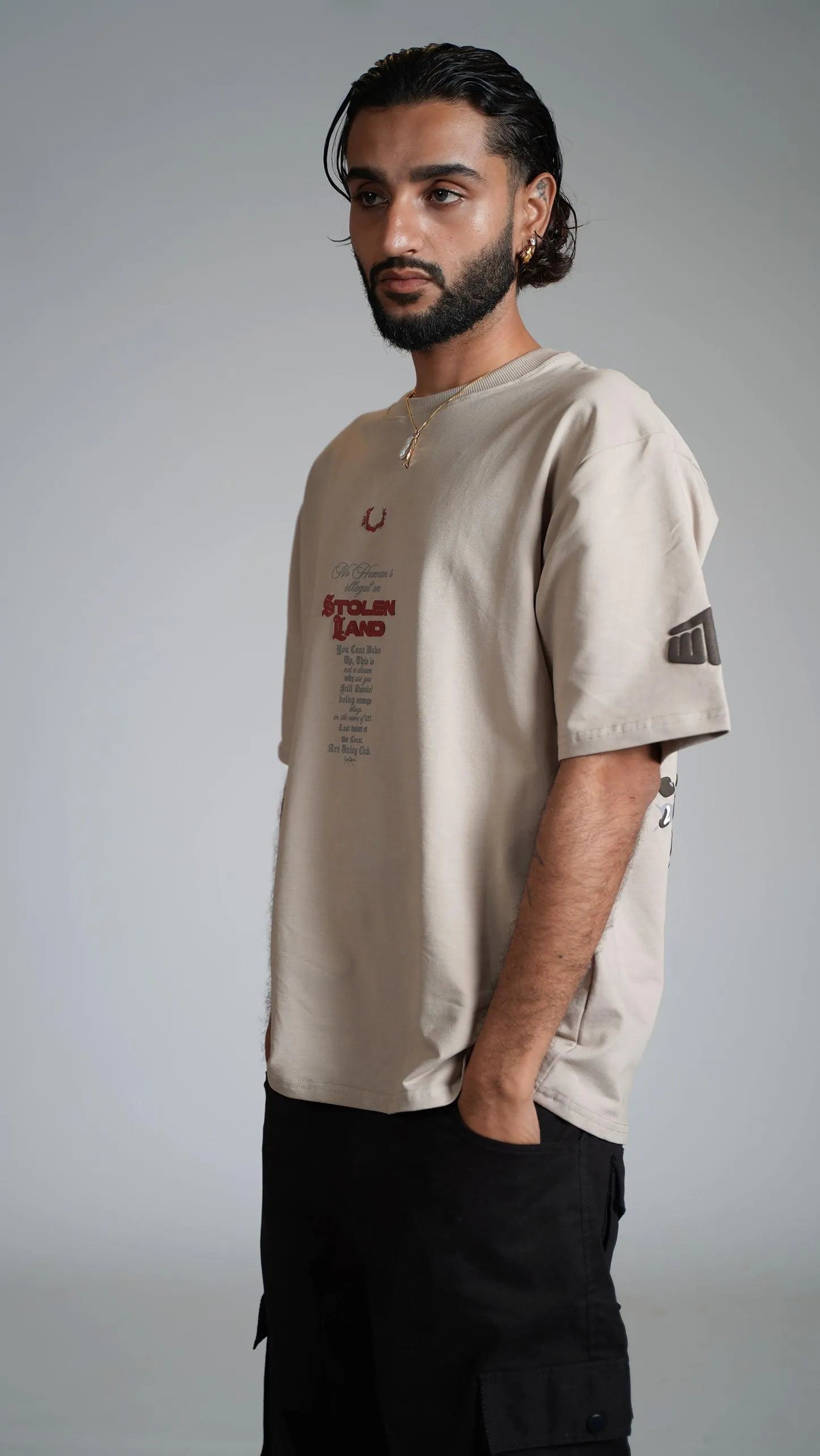 Stolen Land Beige Heavyweight Oversized T-shirt