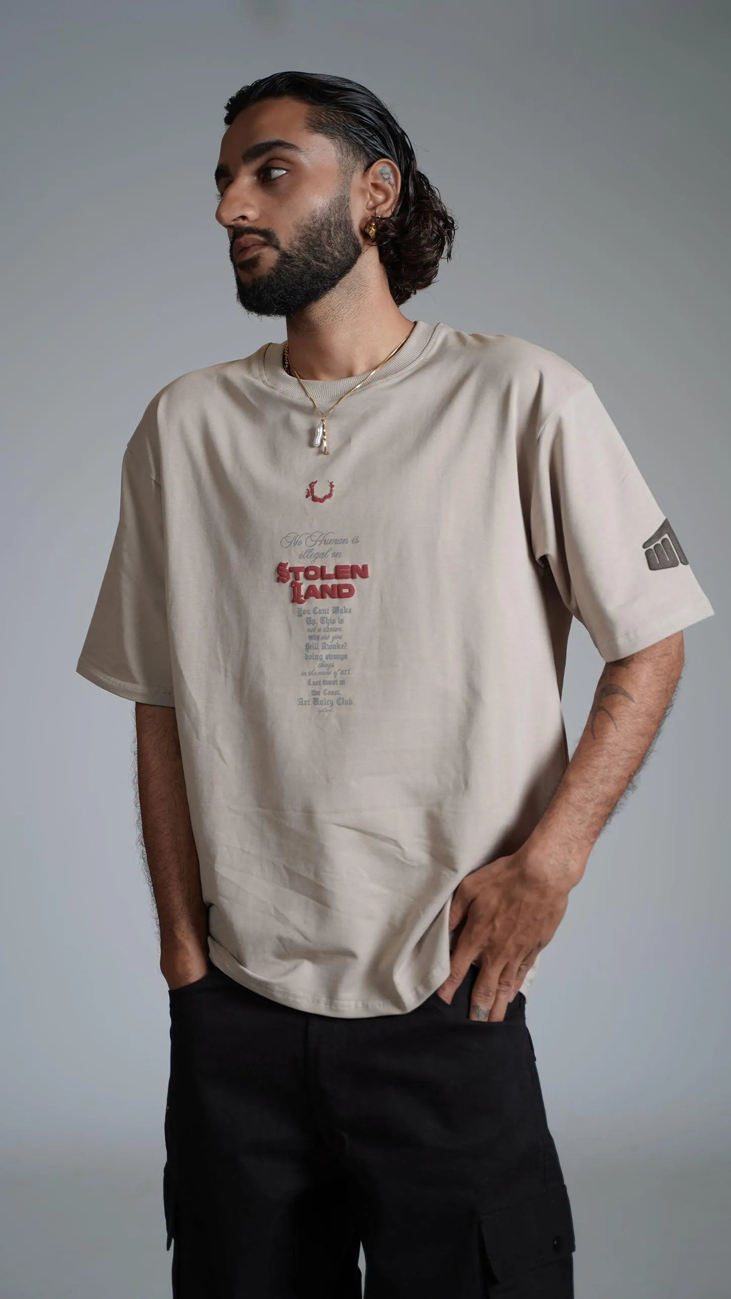 Stolen Land Beige Heavyweight Oversized T-shirt
