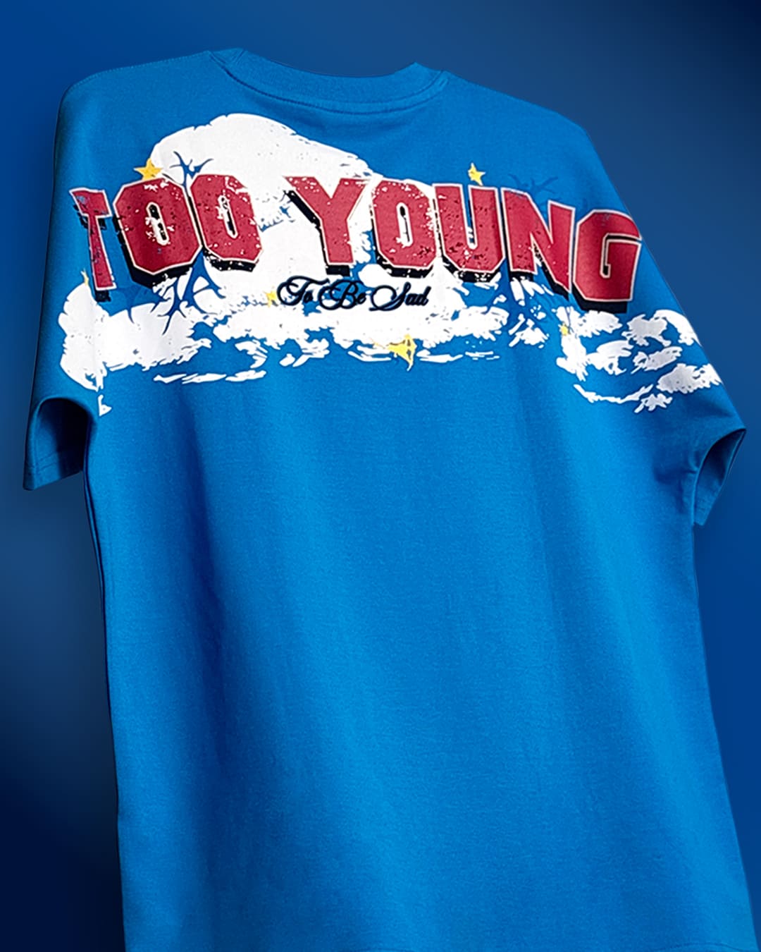 Too Young Heavyweight Blue Oversized T-shirt