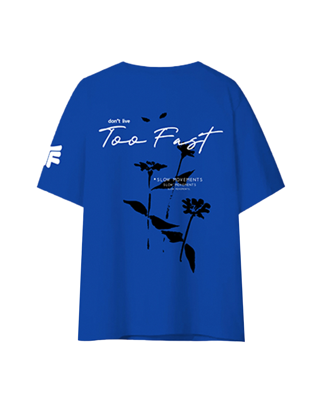 Too Fast Oversized Heavyweight Blue T-shirt