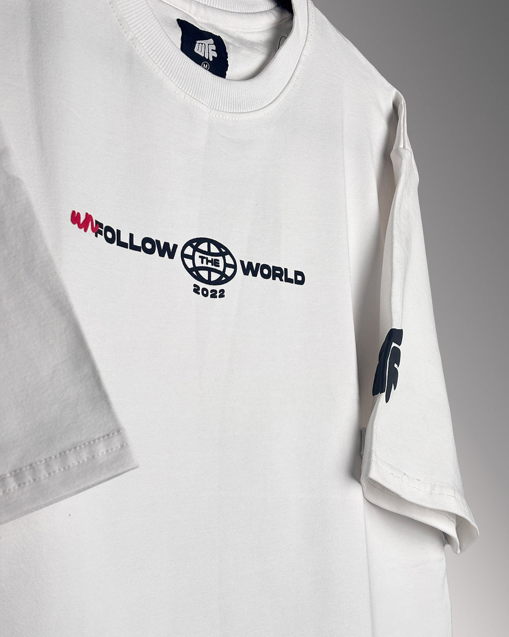 Unfollow The World Baggy White Oversized T-shirt