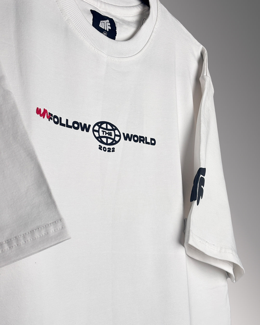 Unfollow The World Baggy White Oversized T-shirt