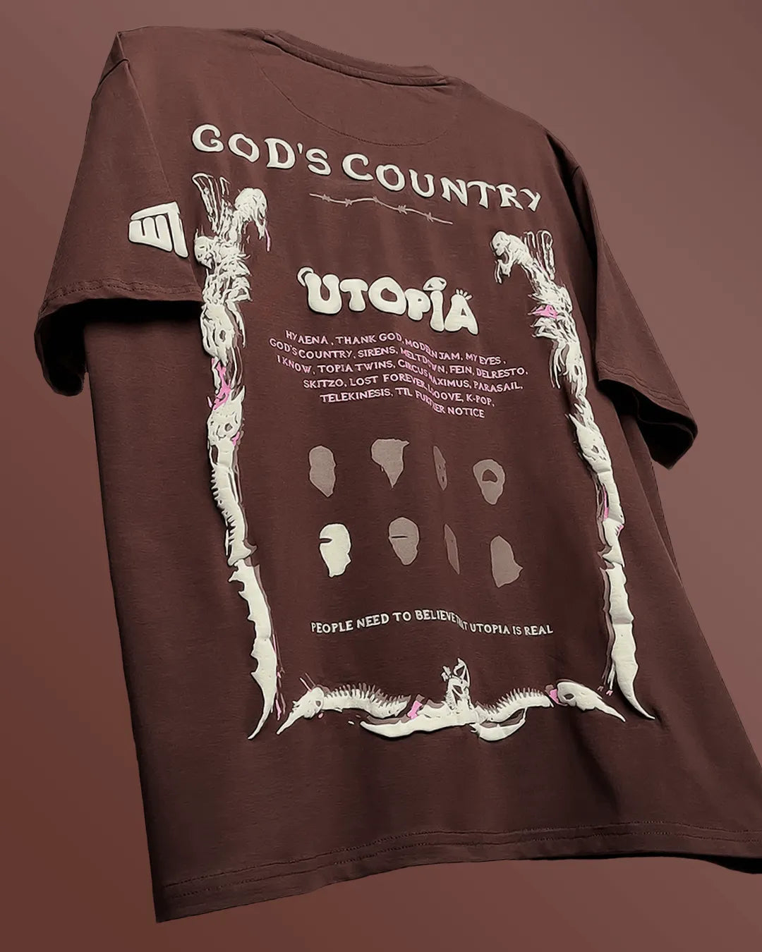 Utopia Brown Brown Oversized T-shirt