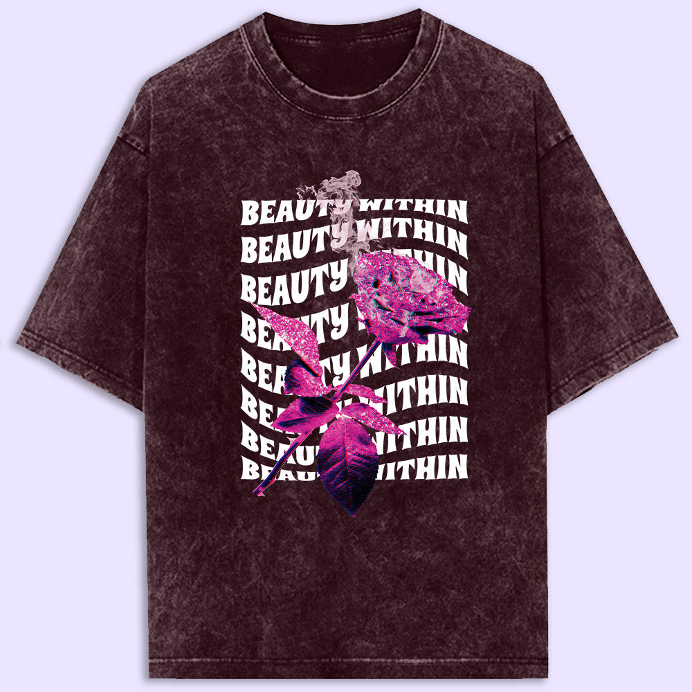 Beauty Within Acid Wash Oversized T-Shirt