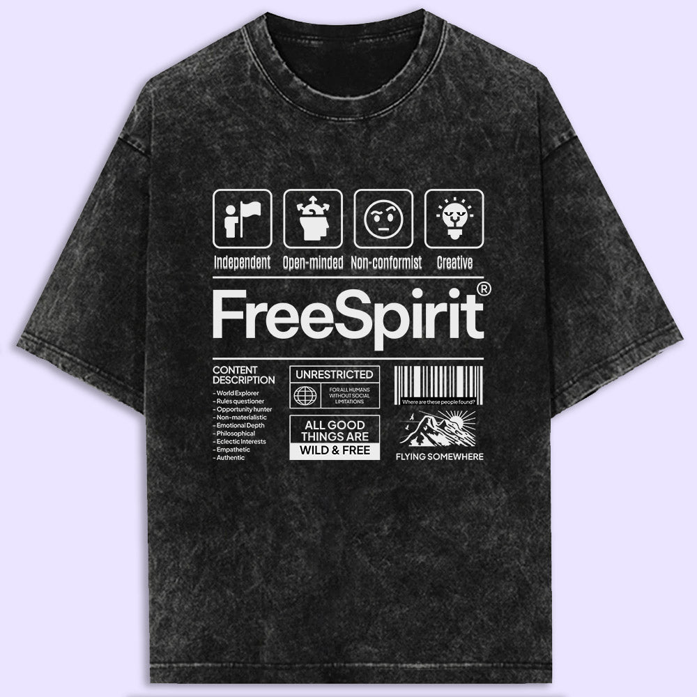 Free Spirit Acid Wash Oversized T-Shirt