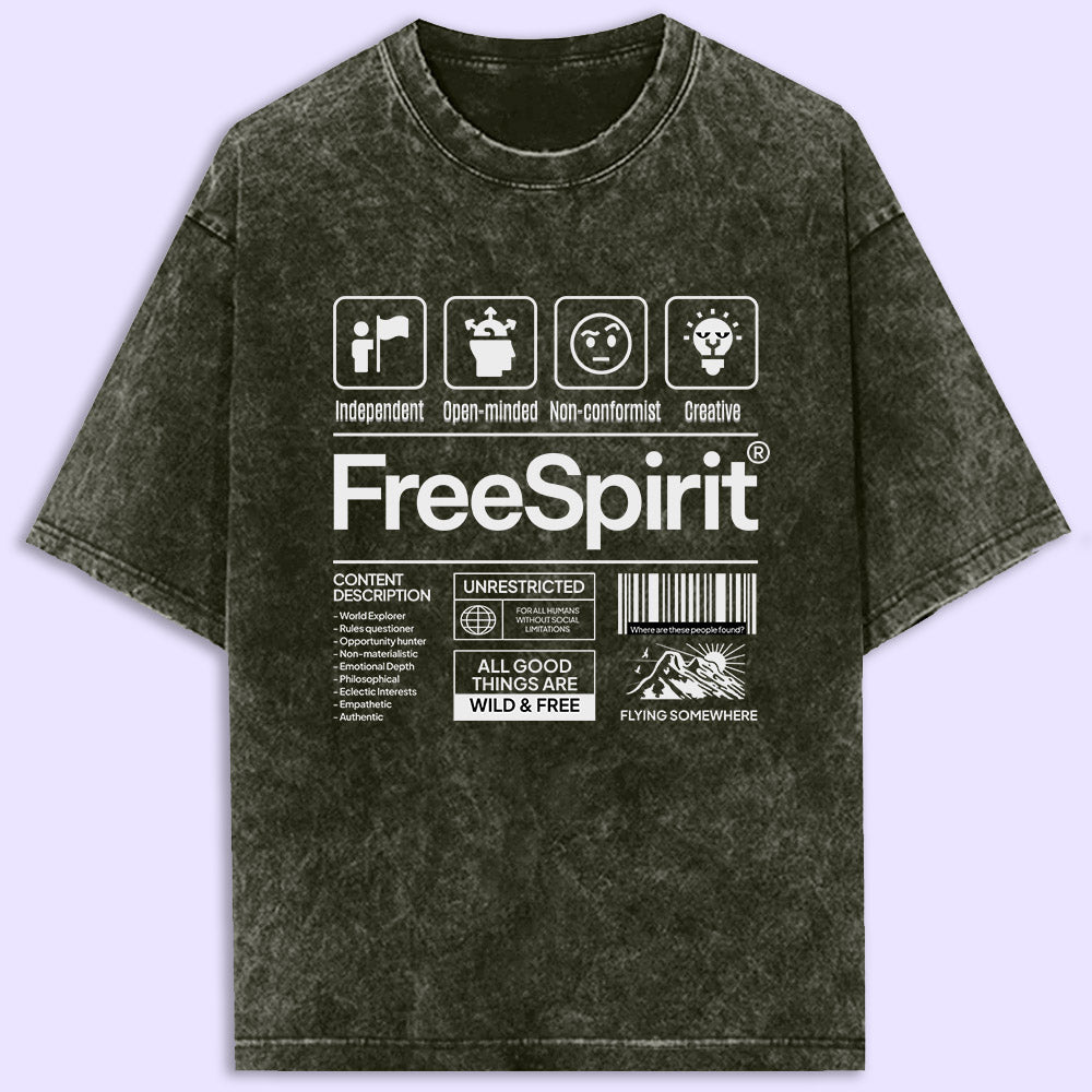 Free Spirit Acid Wash Oversized T-Shirt