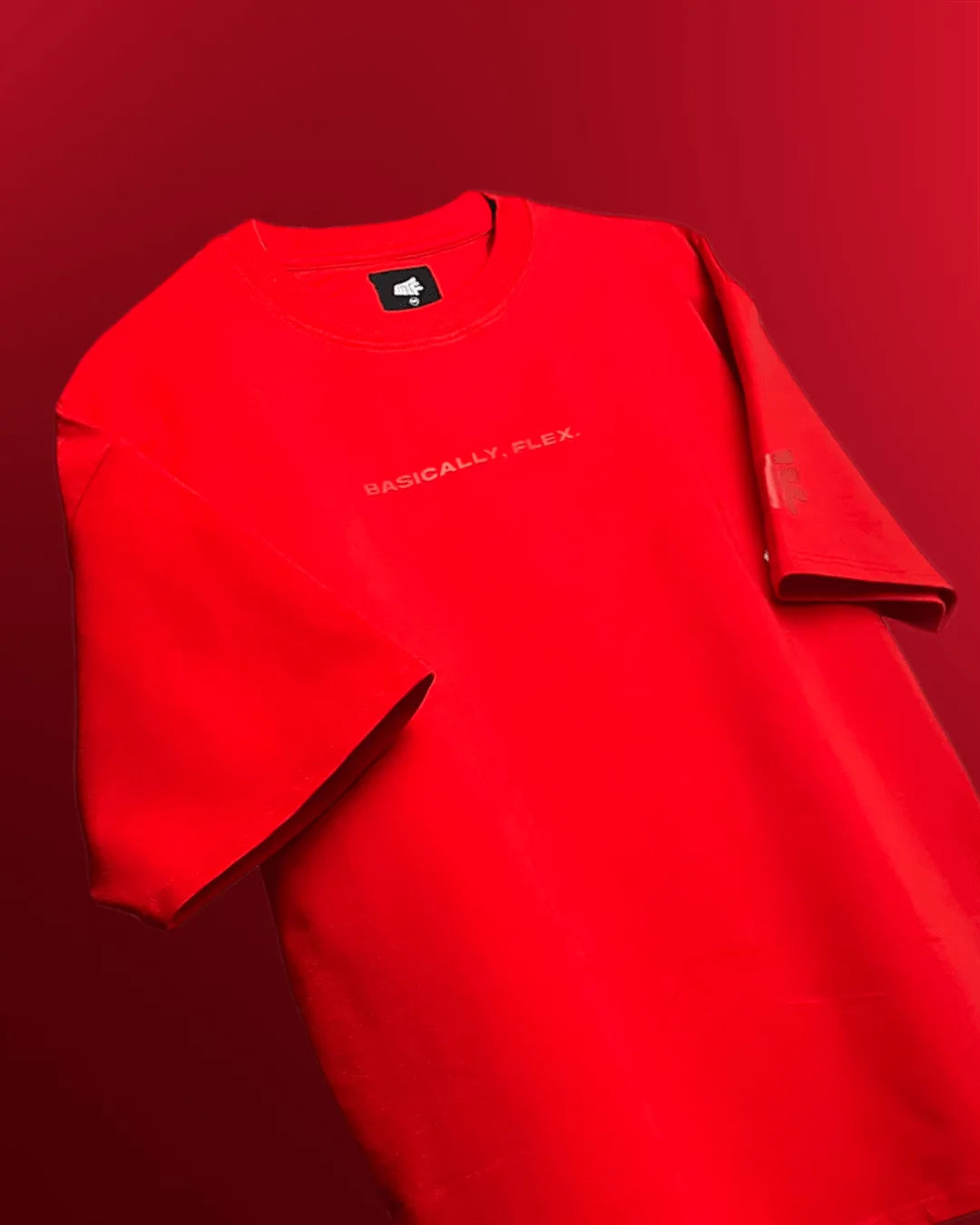 Basic Plain Red Oversized Heavyweight T-shirt