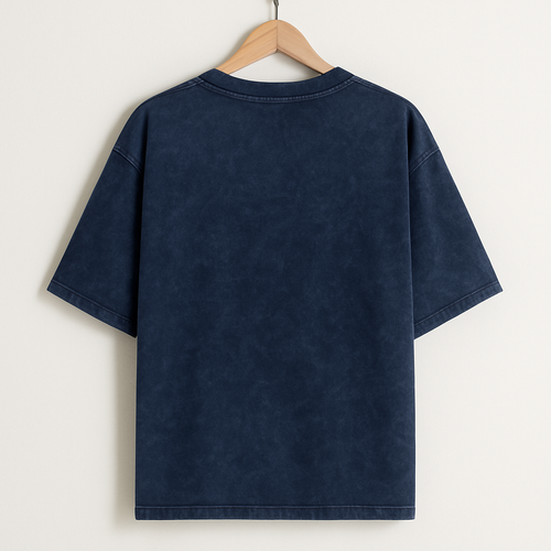 Acid Wash Oversized Tee – Navy Blue